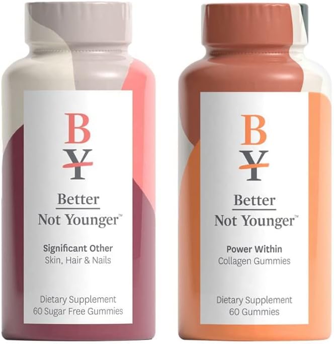 Καλύτερα όχι νεότερη δύναμη μέσα στο δέρμα & Scalp Collagen συμπλήρωμα διατροφής και σημαντικά άλλα μαλλιά, δέρμα, & νύχια συμπλήρωμα διατροφής Bundle, χωρίς γλουτένη μασώμενα Gummies