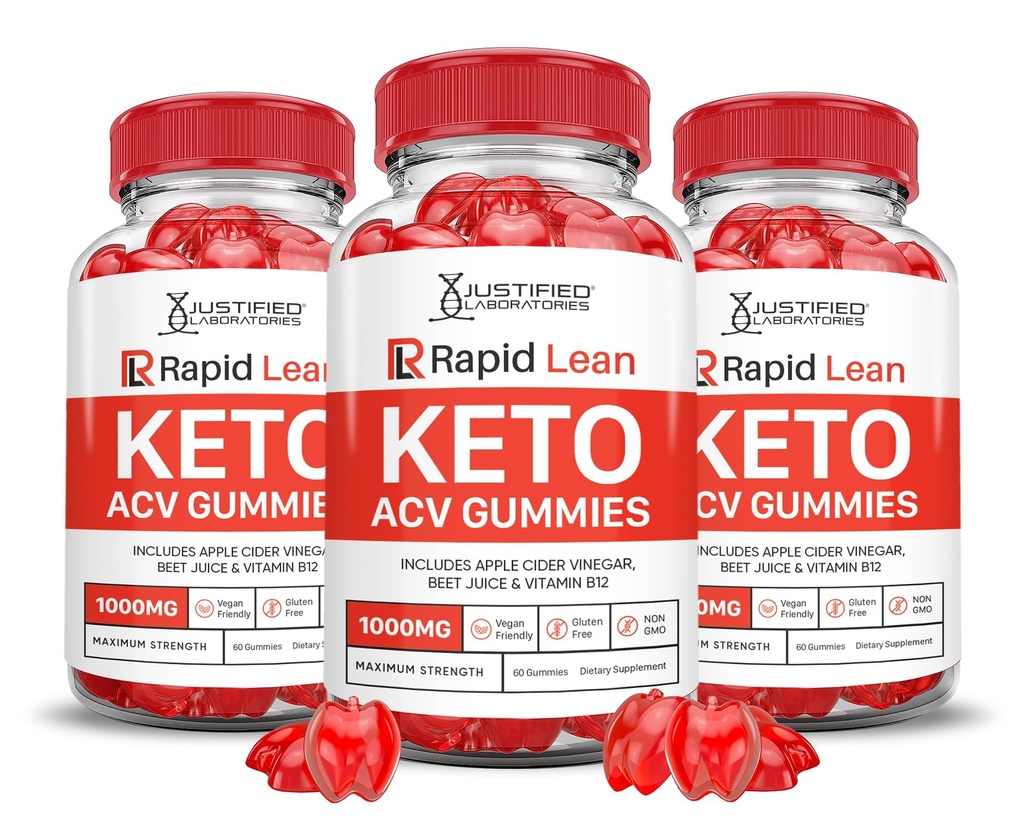 (3 Pack) Rapid Lean Keto ACV Gummies Advanced Formula 1000MG Rapid Lean Keto Gummies Apple Cider Vinegar Formulated with Ρόδι με σκόνη χυμού τεύτλων β12 Vegan Non GMO 180 Gummys