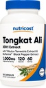 Nutricost Tongkat Ali 1.000mg 120 Κάψουλες - με Tribulus Terrestris και BioPerine, χορτοφαγικά Caps, μη ΓΤΟ, Χωρίς γλουτένη, ισχυρό εκχύλισμα
