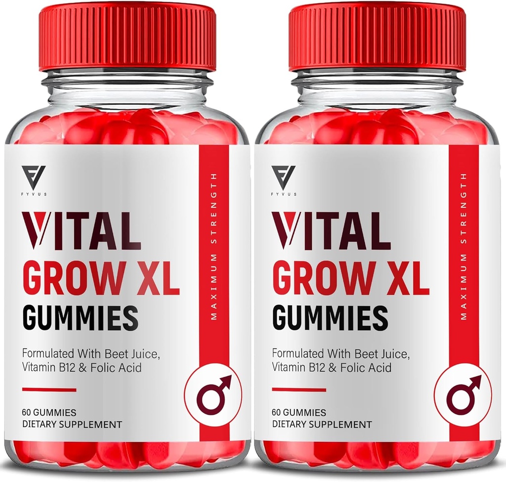 (2 Pack) Vital Grow XL Gummies, Vital Grow XL Advanced Performance και συνολικό συμπλήρωμα καθημερινής υποστήριξης υγείας, VitalGrow XL Maximum Strength 1000mg Wellness Supplement Formula (120 Gummies)
