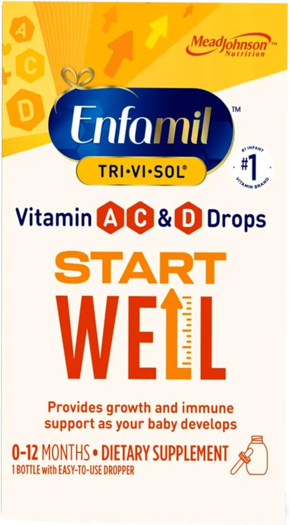 Enfamil Tri-Vi-Sol Βιταμίνες Α, D & C συμπλήρωμα σταγόνες για βρέφη, 50 mL