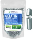 XPRS Nutra Μέγεθος 3 Κενές κάψουλες - 100 Count Empty Gelatin Κάψουλες - Χάπια DIY Καψάκιο Γέμισμα - Καθαρά καπάκια τζελ Μπόβιν Χάπια για το Do-It-Yourself Συμπληρώματα (Ασημί)