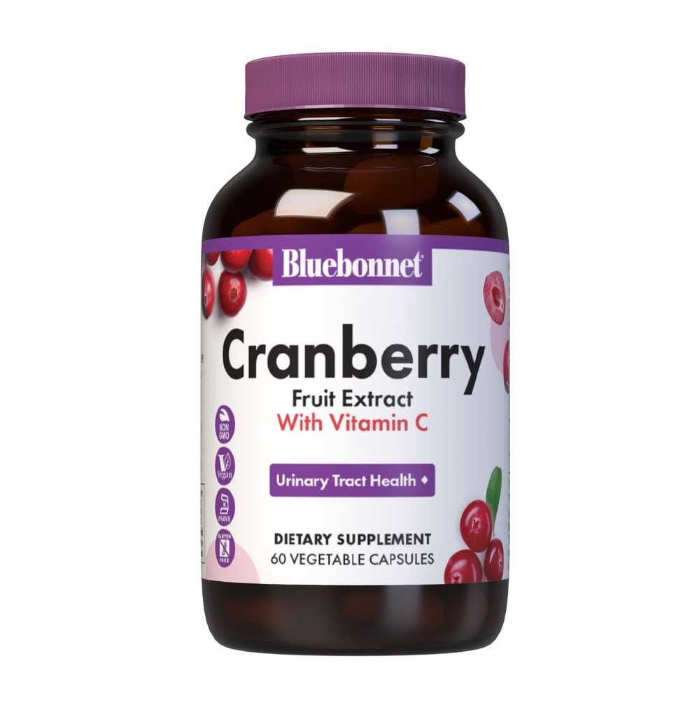 Bluebonnet Διατροφή Εκχύλισμα φρούτων βατόμουρο, Urinary Tract Support*, Μη ΓΤΟ, Kosher-Certified, Vegan, Χωρίς γλουτένη, Χωρίς σόγια, Γαλακτοκομικά, 60 κάψουλες λαχανικών, 60 εξυπηρετούν