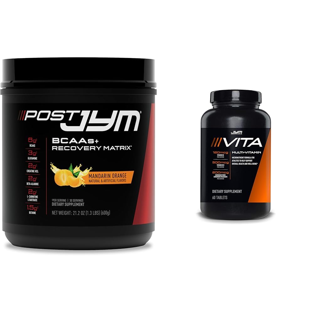 Post JYM Active Matrix Post-Workout με BCAAs, Γλουταμίνη & Περισσότερα + Vita JYM Sports Πολυβιταμίνη για αθλητές, 60 δισκία