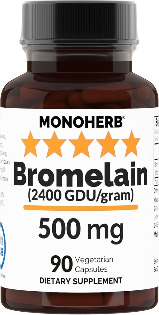MONOHERB Bromelain 500 mg ανά Καψάκιο - 90 Veg Κάψουλες - 90 Servings