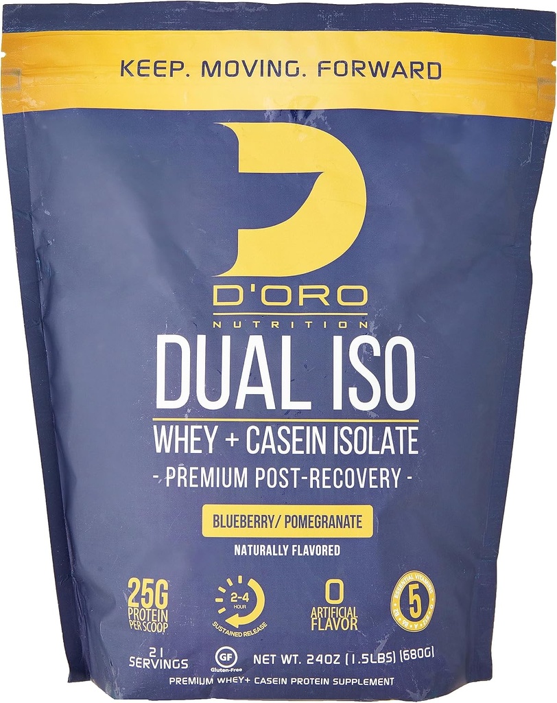 Διπλό ISO Whey & Casein Isolate Protein Powder - Βατόμουρο & Ρόδι Γεύσεις - Premium Post Recovery Protein Powder - 27G Protein Per Scoop