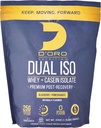 Dual ISO Whey & Casein Isolate Protein Powder - Blueberry & Pomegranate Flavor - Premium Post Recovery Protein Powder - 27G of Protein Per Scoop