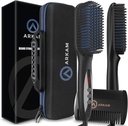 Arkam Beard Straightener για τους άνδρες -Premium θερμαινόμενο Brush Kit w/Anti-Scald Χαρακτηριστικό, διπλής δράσης κομμωτήριο και σκληρή θήκη Shell Ταξίδια για Μεσαίου έως Μακρού Beards - κοστούμι και Grooming Δώρα για τους άνδρες
