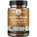 Advanced Lion's Mushroom Supplement - Lions Mane Supplement Capses with Reishi, Chaga, Mitake & Shiitake for Brain Health Memory Support & Focus - Nootropic for Mental Clarity - 120 Caps