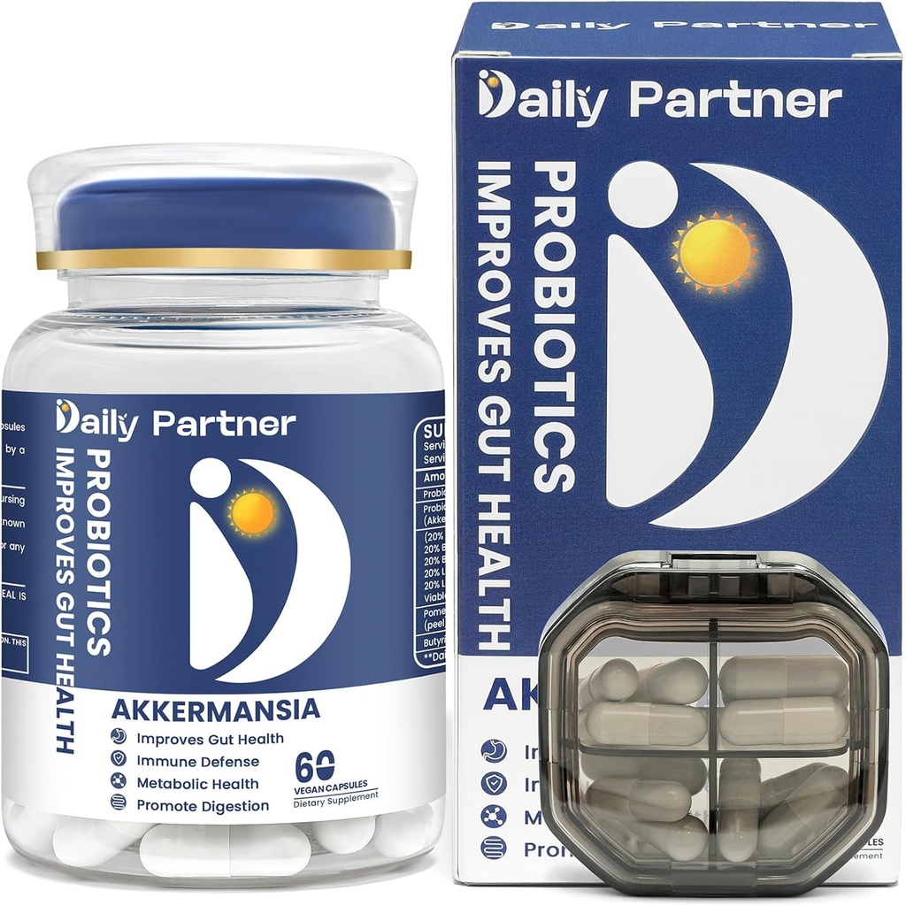Akkermansia Probiotic with Butyrate, 30 Billion CFU Akkermansia Muciniphila Probiotics for GLP-1 Production, Supports Digestive & Gut Health for Women & Men, Delayed Release, 60 Count (Box Included)