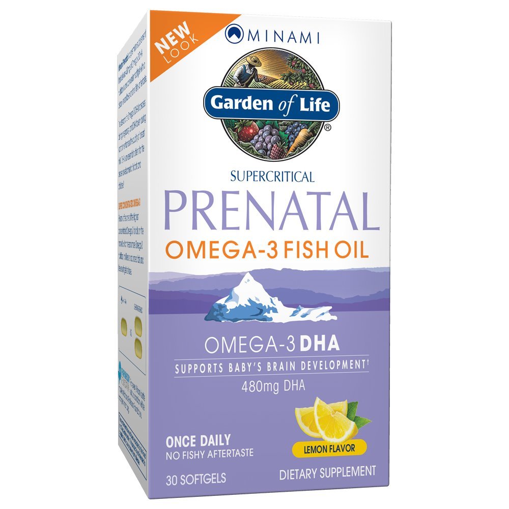 Κήπος της ζωής Προγεννητική DHA Omega 3 συμπλήρωμα ιχθυέλαιο - Minami φυσικό προγεννητικό, λεμόνι, 30 Softgels