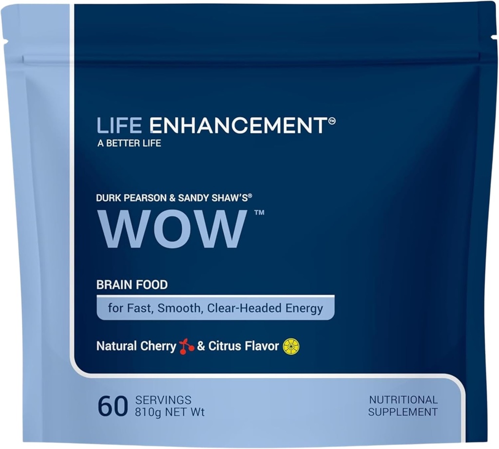 Ενίσχυση της ζωής Wow Drink Powder με B12, Νιασίνη, καφεΐνη, Ταυρίνη, Φαινυλαλανίνη, Βιταμίνη C, & More Πολυβιταμίνη - Αντι γήρανσης σκόνη με Χαμηλή Καλορί Brain Boost - 60 εξυπηρετήσεις