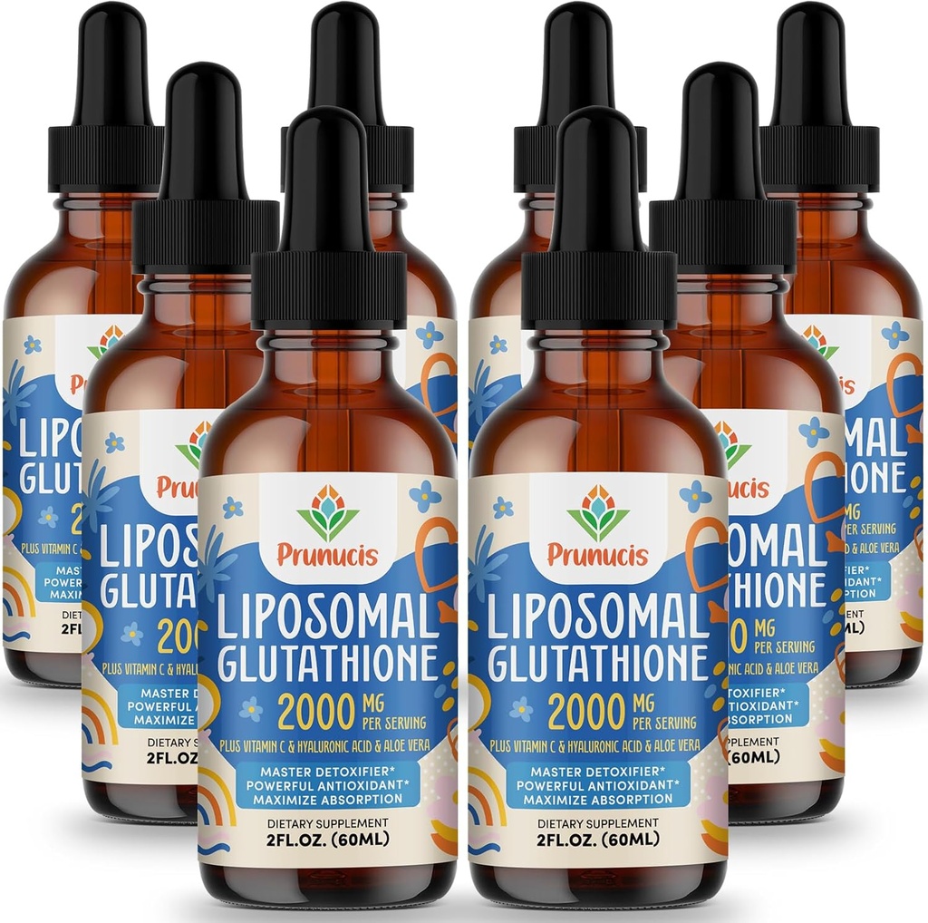 2000MG Liposomal Glutathionone Liquid, 98% Απορρόφηση, Ενεργή Μορφή L-Γλουταθειόνη συμπλήρωμα, Vegan Friendly, Ισχυρό Αντιοξειδωτικό Σύμπλεγμα για το ανοσοποιητικό σύστημα, Γήρανση Άμυνας, Detox, 16 FL.OZ