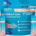 HydroMATE Electrolyte Powder Peach Tea Hydration Packets Low Sugar 16 Count