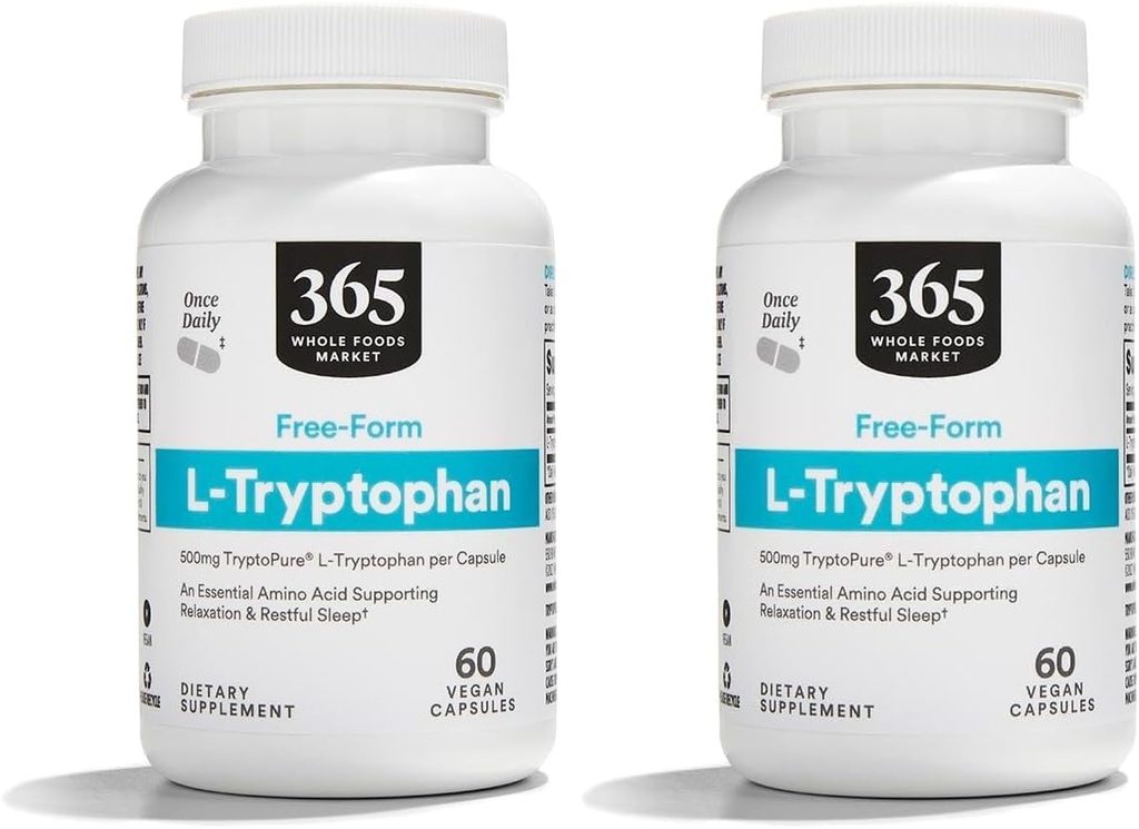 365 από το Whole Foods Market, L-Tryptophan, 60 κάψουλες λαχανικών (πακέτο του 2)