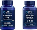 Επέκταση ζωής Curcumin Elite Turmeric Extract, Προάγει μια υγιή φλεγμονώδη Ανταπόκριση & Βιταμίνες D και K με θαλασσινό ιώδιο, βιταμίνη D3, βιταμίνη K1 και K2