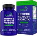 lovebug PROBIOTICS Immune Support Daily Probiotic for Men & Women, 40 Billion CFU & 6 Strains, Περιλαμβάνει βιταμίνη C, ψευδάργυρο & εχινάκεια, 30 κάψουλες, Vegan & μη ΓΤΟ