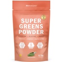 BioSchwartz Πράσινοι σε σκόνη Super Greens με προβιοτικά, προβιοτικά, Digestive Enzymes & 43 Green Superfoods - Chlorophyl, Bilberry, Chlorella, Spirulina - Γεύσεις Εκπληκτικές - 30 Μερίδες