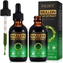 Mullein Drops, εκχύλισμα φύλλων Mullein, συμπλήρωμα βοτάνων οργανικών φύλλων Mullein, χωρίς πρόσθετες ύλες Mullein Extract Drops 2 fl Oz, 2 συσκευασίες