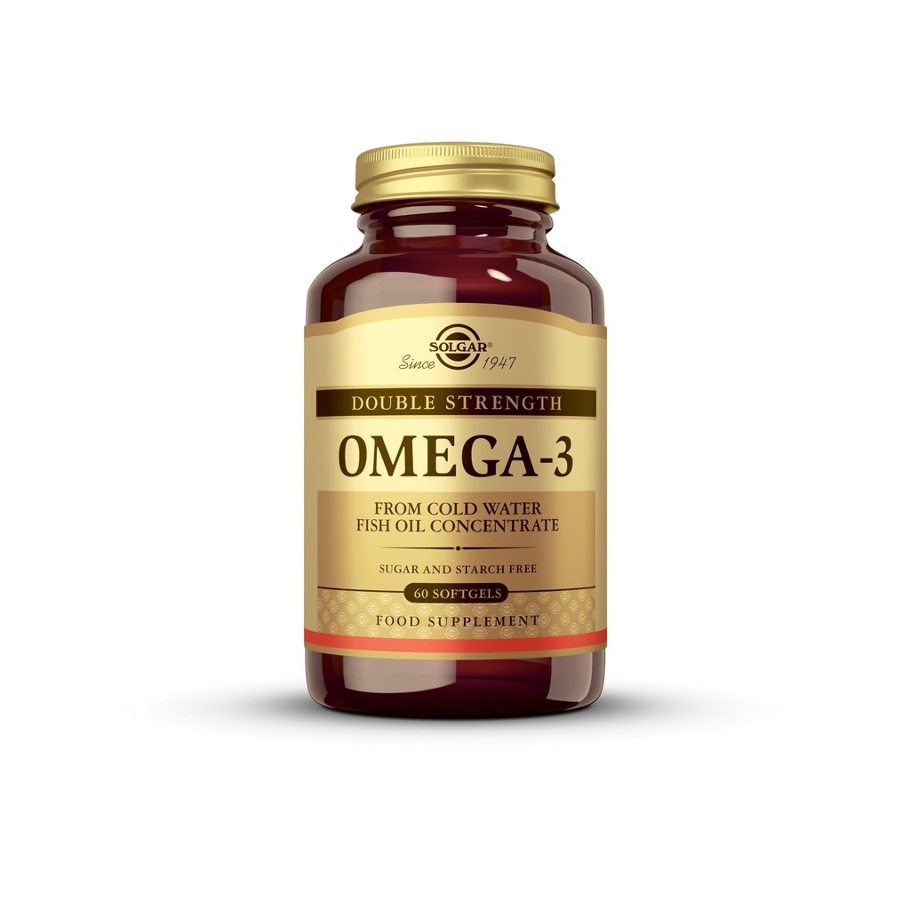 Solgar Double Strength Omega 3 700 mg - 60 Softgels - Περιλαμβάνει 600 mg EPA & DHA - Μη ΓΤΟ, Χωρίς Γλουτένη - 60 Σερβιέτες
