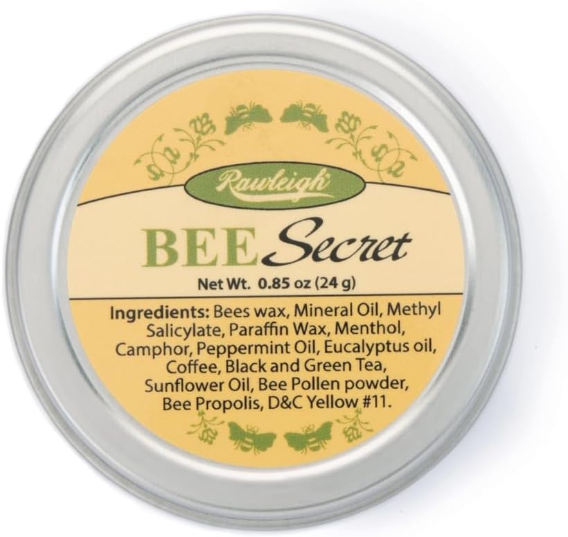 Rawleigh Bee Secret Soothing Balm: 0.85 oz, All-Natural Balm for Sore Muscles, Aches, Bites, Cold Sores, Headaches with Bee Wax, Pollen & Propolis + Peppermint & Eucalyptus Oils, Pack of 1