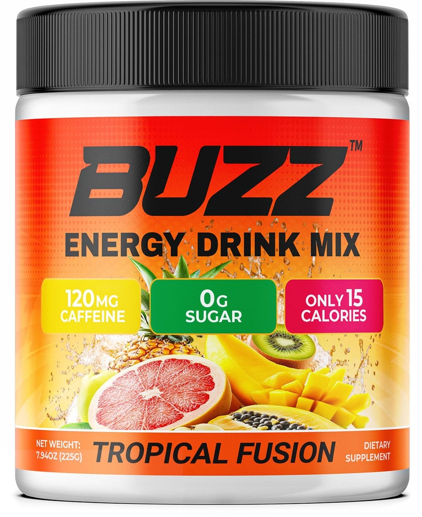 Energy Drink Powder - Energy Boost Drink Mix - Sugar-Free Energy με Αντιοξειδωτικά - Morning Kickstart και Sports Nutrition Endurance Product - 30 Μερίδες, 8 Ουγγιά (Tropical Fusion)