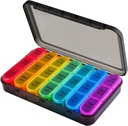 7 day Pill Box Organiser 3 Times Daily Medicine Storage Box,Cruxer Week Medication Tablet Organizer Moisture-Proof BPA Free Travel Dosette Box Dispenser Case to Hold Vitamins,Cod Liver Oil,Supplements