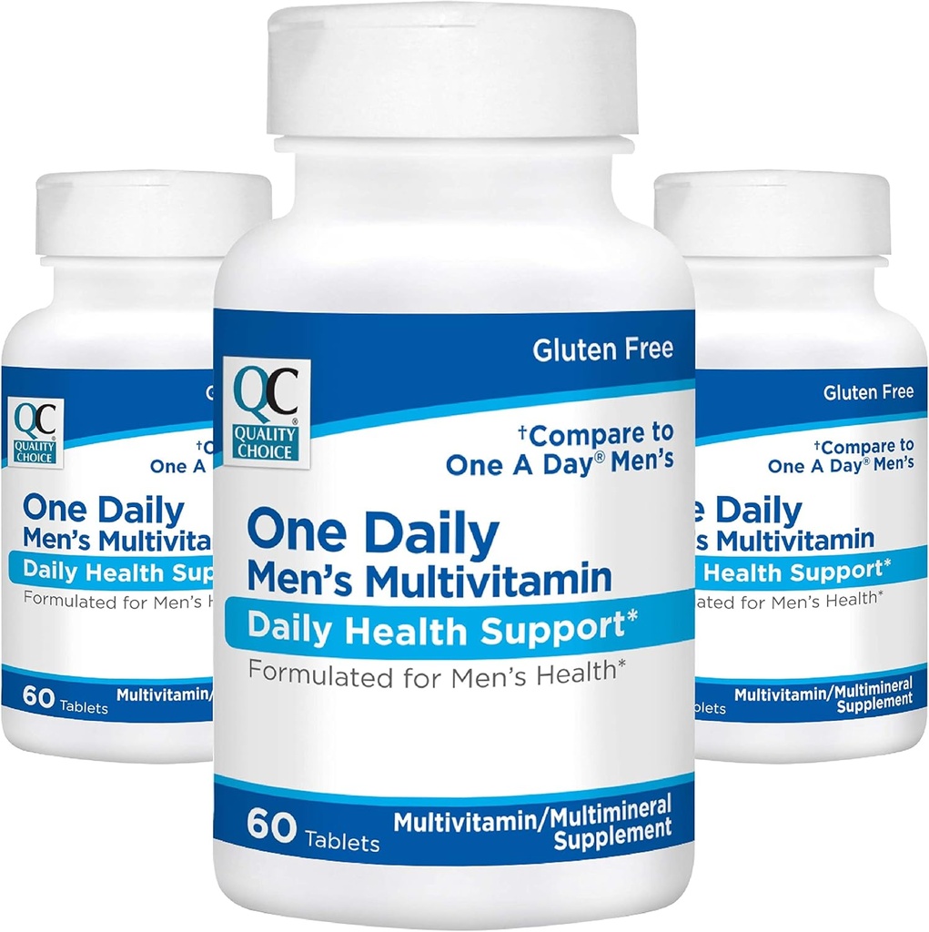 Quality Choice Mens One Daily Multivitamin με Βιταμίνες A C D E B (1, 2, & 6) και Συμπληρώματα Ορυκτών σε 60 Μπουκάλια Μετρητή (3 Pack)