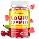 CoQ10 Gummies με PQQ - 400 MG Συνένζυμο Q10 Υψηλής Ικανότητας, Ενισχυμένο με Αγιουρβεντικά Βότανα, Προσαρμοσμένο Mushroom Blend & Προβιοτικά για Καρδιά, Εγκεφαλικό, Ενέργεια, Ανοσία, Κεράσι Γεύση, 60 Vegan Gummies
