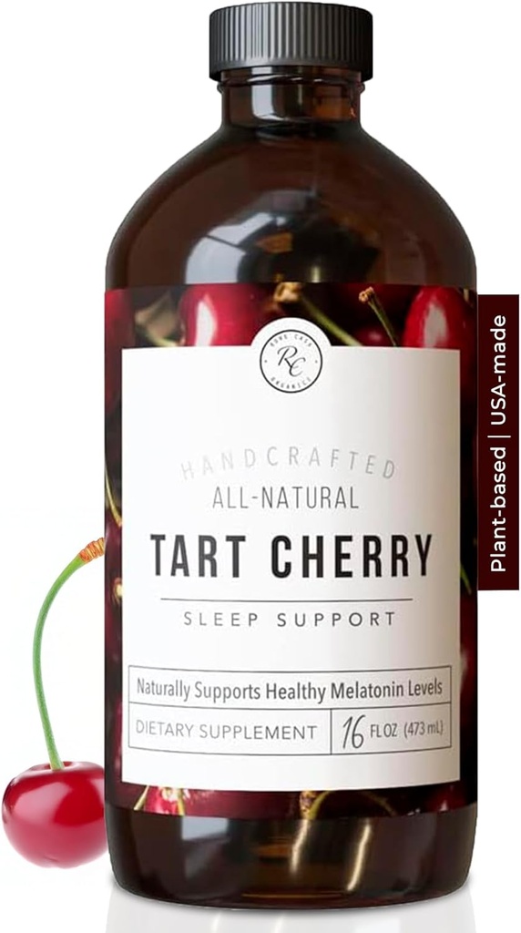 Rowe Casa Organics Tart Cherry Organic Sleep Support with Valerian Root, υποστηρίζει τον κανονισμό του κύκλου ύπνου και την αποκατάσταση των μυών (16 FL Ounces)