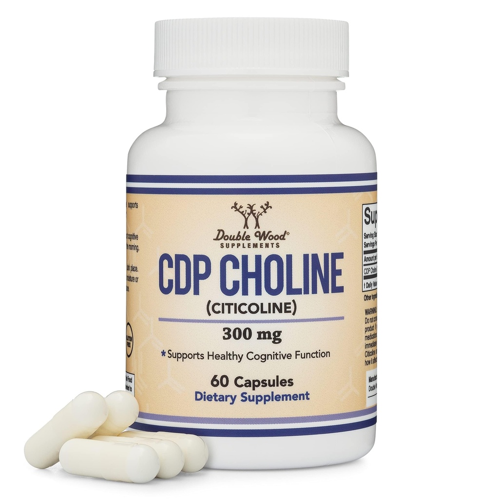 CDP Choline (Citicoline) Συμπλήρωμα, Φαρμακευτική Βαθμός, τρίτο μέρος δοκιμαστεί (60 κάψουλες 300mg)