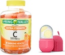 Spring Valley Extra Strength Βιταμίνη C Συμπλήρωμα διατροφής Χορτοφαγικές Gummies, Πορτοκαλί, 500 mg, 120 Ct και Δώρο παγοκύστη για το πρόσωπο
