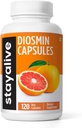 STAY ALIVE Pure Diosmin Complex 1000mg Formula, 120 κάψουλες, Citrus Bioflavonoids πλούσιο εκχύλισμα φρούτων, 2μηνη προσφορά, 100% χορτοφαγική, μη ΓΤΟ και συμπλήρωμα χωρίς γλουτένη Diosmin