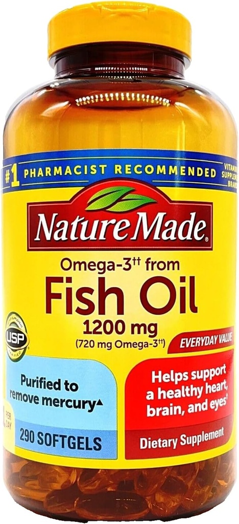 Φτιαγμένη φύση Ω-3 από ιχθυέλαιο 660 mg EPA + DHA, 290 Softgels