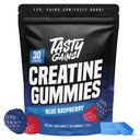 TASTY GAINS Creatine Gummies - 90g Creatine Monohydrate - Συμπληρώματα προπόνησης - Build Muscle & Boost Strength for Men & Women - Made in USA - Non GMO - Vegan Friendly (Large, Blue Raspberry)