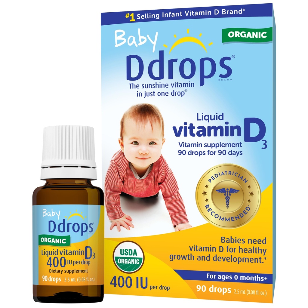 Drops Baby 400 IU, Βιταμίνη D, 90 σταγόνες 2,5mL (0, 08 fl. Oz (πακέτο του 1))