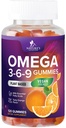 Ωμέγα 3 6 9 Gummies - Vegan Omega 3 συμπλήρωμα Gummy - Απαραίτητο Λιπαρά Οξέα Oil 369 Σύμπλεξη Καρδιά Υποστήριξη & Εγκυμοσύνη για τις γυναίκες, τους άνδρες και την εγκυμοσύνη, τα ψάρια χωρίς GMO, Πορτοκαλί Γεύση - 120 Gummies