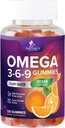 Ωμέγα 369 Gummies - Vegan Triple Omega 3 συμπλήρωμα Gummy - Απαραίτητα λιπαρά οξέα Oil 3 6 9 Σύμπλεξη υποστήριξη καρδιάς και τον εγκέφαλο για τις γυναίκες, τους άνδρες και την εγκυμοσύνη, ψάρια δωρεάν μη-GMO, πορτοκάλι - 120 Gummies