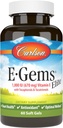 Carlson - E-Gems Elite, 1000 IU (670 mg) Βιταμίνη Ε με τοκοφερόλες και τοκοτριενόλες, Βέλτιστη ευεξία, 60 Softgels