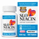 Slo-Niacin Βιταμίνη B3 500 Mg - Αργή απελευθέρωση Νιασίνη για την υγεία της καρδιάς, ενεργειακή ενίσχυση, δέρμα υγείας, υγιή επίπεδα ζάχαρης αίματος - 100 κάψουλες