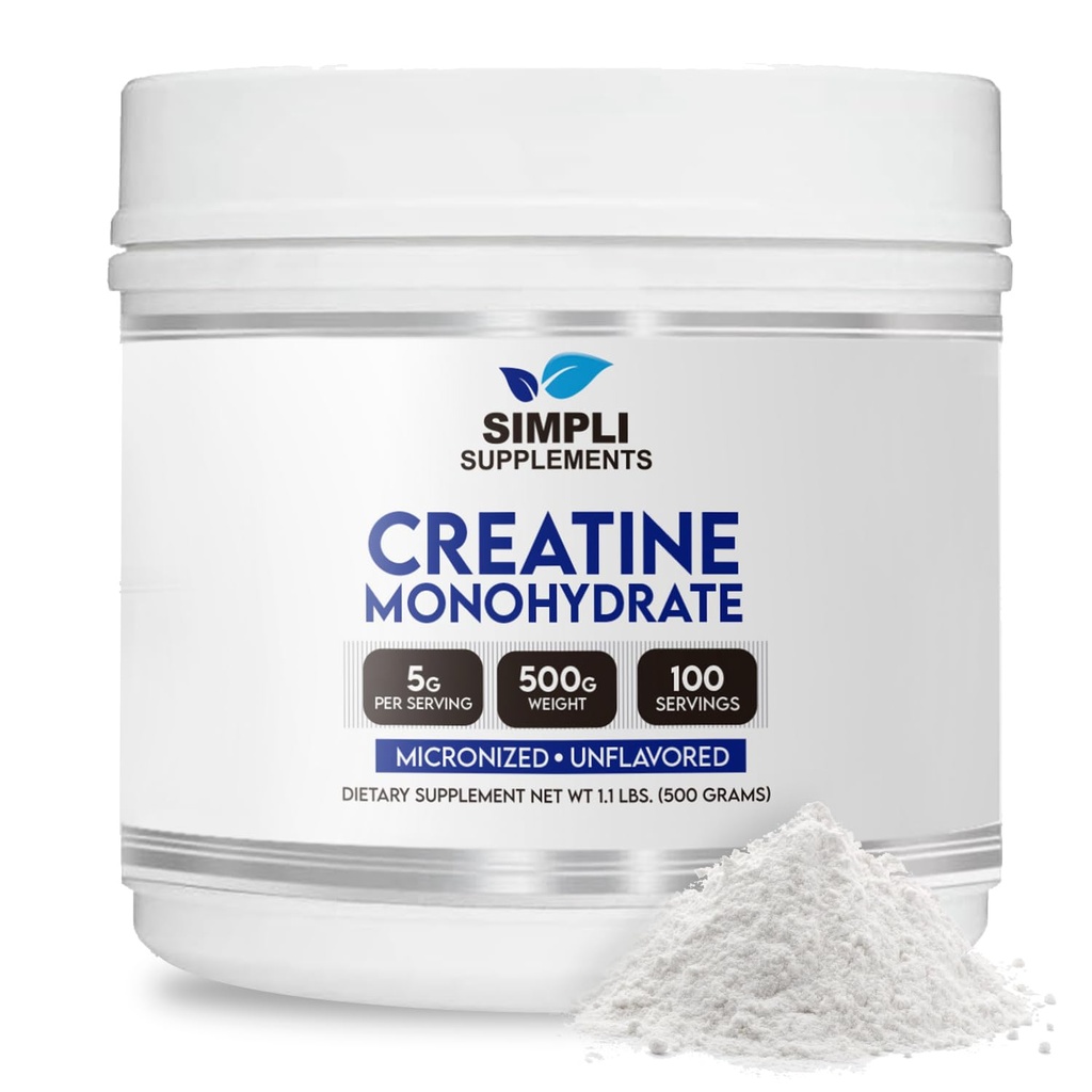 Pure Creatine Monohydrate Powder 5g Per Serving | Creatine Powder 500g for Men and Women | Unflavored Creatine Nutritional Supplement for Muscle Building & Recovery | Non-GMO & Vegan-Friendly