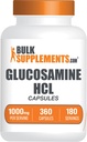 BulkSupplements.com Κάψουλες HCl γλυκοζαμίνης - Συμπλήρωμα γλυκοζαμίνης, Συμπλήρωμα διατροφής - Χωρίς γλουτένη, 2 κάψουλες ανά υπηρεσία, 360 Count (πακέτο του 1)