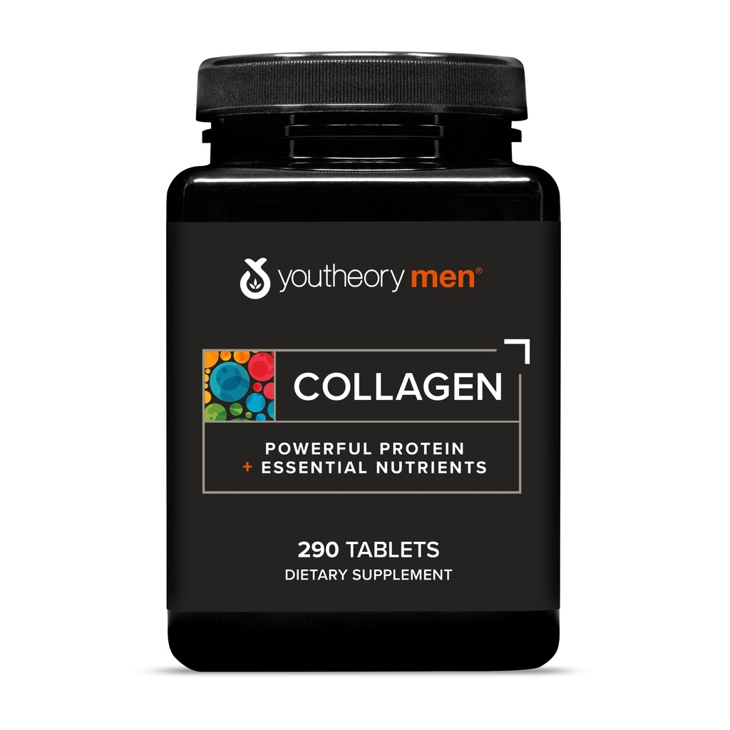 Youtheory Men's Collagen - 5.000 mg - Καθημερινή συμπλήρωμα κολλαγόνου για τους άνδρες - με 18 Αμινοξέα - Κοινή, Οστών, μυών, της ανάπτυξης των μαλλιών, Nail & Skin Support* - 290 δισκία ( 48- Ημέρες προσφοράς)