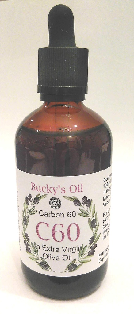 C60 - 120ml Εξαιρετικό Παρθένο Ελαιόλαδο με 100mg Carbon 60 99,95% σε διάλυμα.