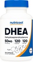 Nutricost DHEA 50mg, 120 κάψουλες - Χωρίς γλουτένη, χωρίς σόγια, μη ΓΤΟ, συμπλήρωμα