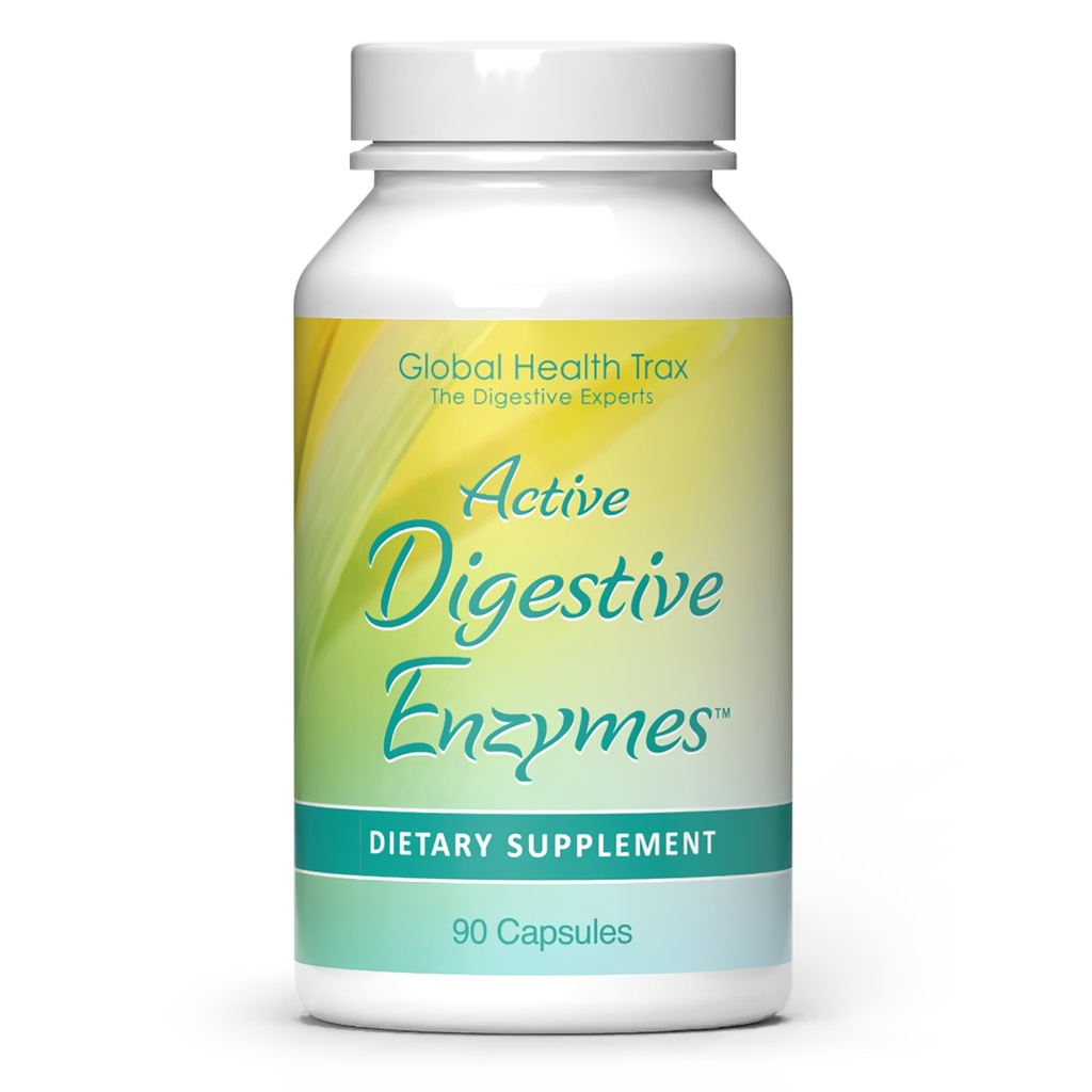 Global Health Trax - Active Digestive Enzymes συμπλήρωμα, 90 κάψουλες - Πλήρης Digestive Υποστήριξη με Ένζυμα για την προώθηση της υγιούς πέψης για άνδρες και γυναίκες