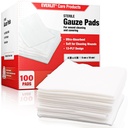 EVERLIT [Extra-Thick] 4''x4'' Sterile Gauze Pad 12-Ply, 100 Pack, Individual Wrapped, Ultra Absorbent Μεγάλο Μη-Woven Ιατρικό Gauze Σφουγγάρια για τη φροντίδα του τραύματος Home First Aid Kit