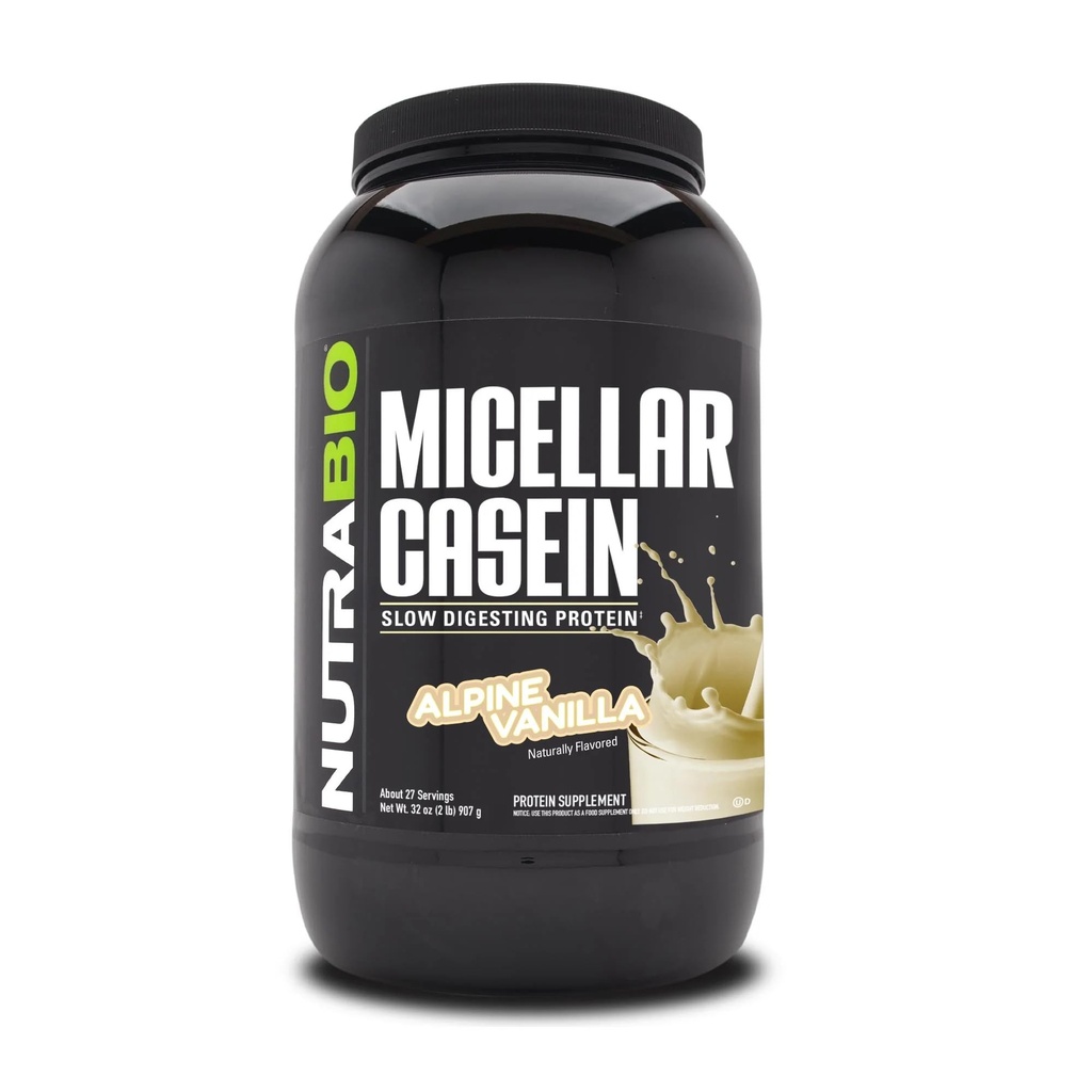 NutraBio πρωτεΐνη καζεΐνη σκόνη, Micellar Casien σκόνη, 25g αργή πέψη πρωτεΐνη, βοηθά να σας κρατήσει πλήρη, ανάνηψη μυών & ανάπτυξη, BCAA & EAA, χωρίς γλουτένη, χωρίς σόγια, 2lb Βανίλια