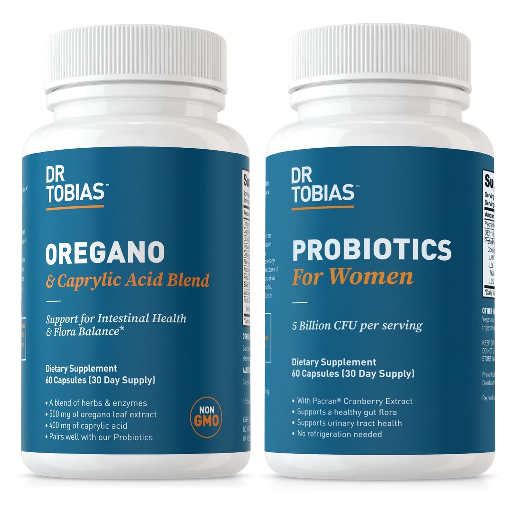Dr. Tobias Oregano και Caprylic Acid Blend και Probiotics για τις γυναίκες - Υποστηρίζει την ουλώδη, ανοσοποιητική και ουρική υγεία, μη ΓΤΟ
