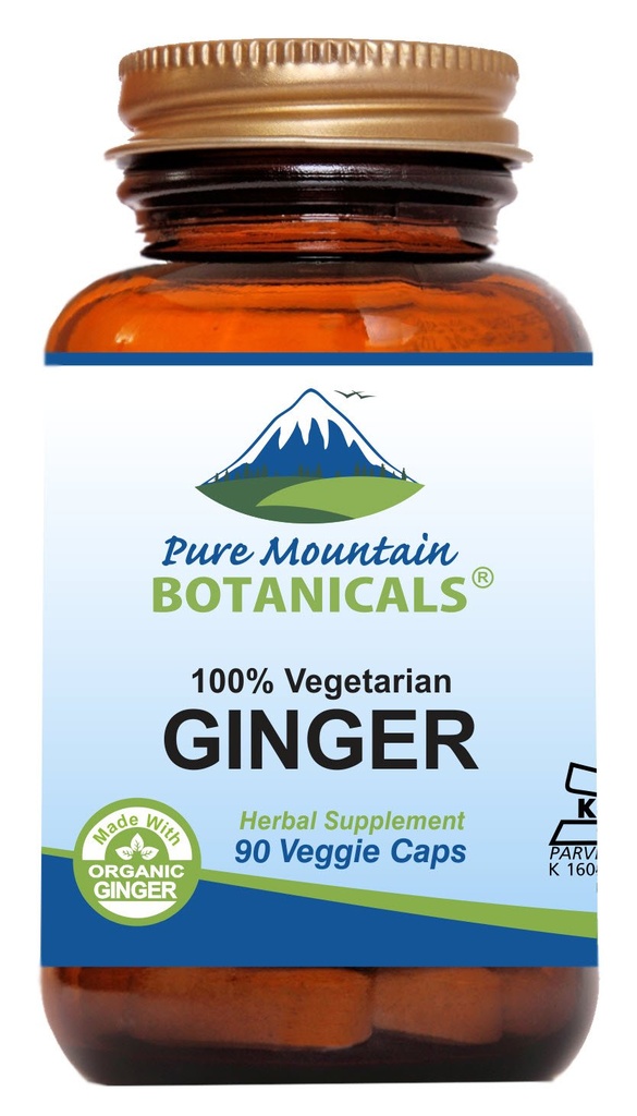Αγνή βουνοβοτανικές κάψουλες Ginger - Kosher Vegan με 1000mg οργανικό συμπλήρωμα ρίζας Ginger